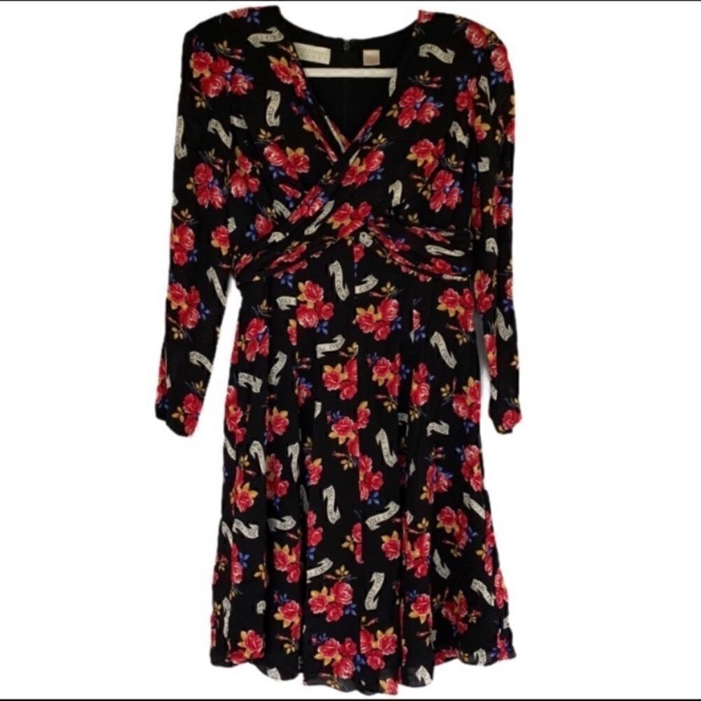 Vintage Dana Buchman Floral Silk Dress Size 6